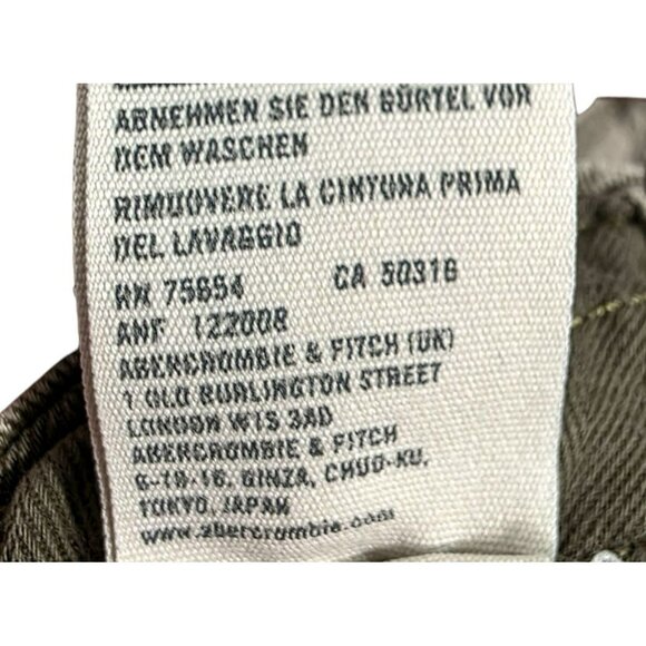 Y2K Abercrombie Fitch Cargo Shorts Mens 31 Military Paratrooper Distressed Green - Picture 14 of 14